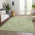 8' X 10' Sage And Ivory Oriental Washable Indoor Outdoor Area Rug