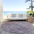 8' Plum And Lavender Round Floral Washable Indoor Outdoor Area Rug