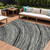 10' X 14' Taupe Charcoal And Ivory Abstract Washable Indoor Outdoor Area Rug