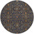 8' Navy Blue Brown And Red Round Floral Washable Indoor Outdoor Area Rug