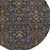 8' Navy Blue Brown And Red Round Floral Washable Indoor Outdoor Area Rug