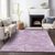 9' X 12' Lavender Purple And Ivory Geometric Washable Indoor Outdoor Area Rug