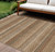 9' X 12' Orange And Copper Striped Washable Indoor Outdoor Area Rug