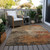 10' X 14' Khaki Brown And Copper Abstract Washable Indoor Outdoor Area Rug