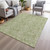 9' X 12' Sage And Mint Green Floral Washable Indoor Outdoor Area Rug - Sage, Mint Green