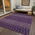 5' X 8' Purple Pink And Yellow Tribal Washable Indoor Outdoor Area Rug