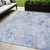 5' X 8' Sky Blue And Denim Blue Floral Washable Indoor Outdoor Area Rug - Sky Blue, Denim Blue