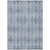 3' X 5' Denim Blue Geometric Washable Non Skid Indoor Outdoor Area Rug