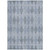 3' X 5' Denim Blue Geometric Washable Non Skid Indoor Outdoor Area Rug