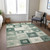 5' X 8' Green And Ivory Geometric Washable Indoor Outdoor Area Rug Transitional Style - Green, Ivory Color