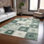 5' X 8' Green And Ivory Geometric Washable Indoor Outdoor Area Rug Transitional Style - Green, Ivory Color