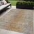 5' X 8' Terra Cotta Silver And Charcoal Oriental Washable Indoor Outdoor Area Rug