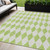 5' X 8' Lime Green And Ivory Geometric Washable Indoor Outdoor Area Rug