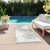 8' Ivory Blue And Gray Abstract Washable Indoor Outdoor Runner Rug - Ivory, Blue, Gray