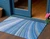 3' X 5' Denim Blue And Sky Blue Abstract Washable Indoor Outdoor Area Rug