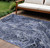 5' X 8' Navy Blue And Gray Abstract Washable Indoor Outdoor Area Rug - Navy Blue, Gray
