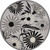 8' Black and White Round Floral Indoor Outdoor Area Rug