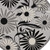 8' Black and White Round Floral Indoor Outdoor Area Rug