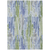 3' X 5' Sky Blue And Fern Green Striped Washable Indoor Outdoor Area Rug