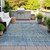 5' X 8' Blue And Ivory Abstract Washable Indoor Outdoor Area Rug
