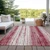 3' X 5' Merlot And Ivory Striped Washable Indoor Outdoor Area Rug