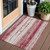 3' X 5' Merlot And Ivory Striped Washable Indoor Outdoor Area Rug