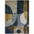 5' X 8' Blue Gold And Gray Abstract Washable Indoor Outdoor Area Rug