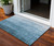 3' X 5' Denim Blue And Navy Blue Ombre Washable Indoor Outdoor Area Rug