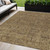 5' X 8' Brown And Taupe Floral Washable Indoor Outdoor Area Rug