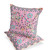Set of Two 16" X 16" Gray and Pink Peacock Blown Seam Floral Indoor Outdoor Throw Pillow