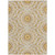 5' X 8' Gold Gray And Ivory Floral Medallion Washable Indoor Outdoor Area Rug