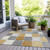 5' X 8' Gold And Gray Geometric Washable Indoor Outdoor Area Rug - Gold, Gray