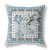 16" x 16" Blue and White Peacock Blown Seam Floral Indoor Outdoor Throw Pillow Decor