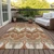 3' X 5' Orange Beige And Copper Ikat Washable Indoor Outdoor Area Rug