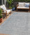 5' X 8' Silver And Beige Abstract Washable Indoor Outdoor Area Rug