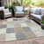 3' X 5' Beige And Gray Geometric Washable Indoor Outdoor Area Rug - Beige, Gray