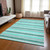 5' X 8' Turquoise Striped Washable Indoor Outdoor Area Rug