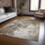 3' X 5' Brown and Gray Abstract Washable Non Skid Indoor Outdoor Area Rug