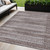 5' X 8' Brown And Beige Striped Washable Indoor Outdoor Area Rug - 880016410556