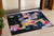 3' X 5' Black Blue And Pink Abstract Washable Indoor Outdoor Area Rug
