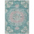 5' X 8' Teal Blue Floral Medallion Washable Indoor Outdoor Area Rug