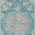 5' X 8' Teal Blue Floral Medallion Washable Indoor Outdoor Area Rug