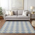 5' X 8' Sky Blue And Ivory Geometric Washable Indoor Outdoor Area Rug