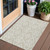 3' X 5' Beige And Ivory Trellis Washable Indoor Outdoor Area Rug