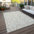 3' X 5' Beige And Ivory Trellis Washable Indoor Outdoor Area Rug