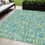 5' X 8' Turquoise Green And Ivory Abstract Washable Indoor Outdoor Area Rug