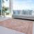 3' X 5' Coral And Pink Oriental Washable Indoor Outdoor Area Rug
