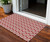 3' X 5' Red And Ivory Ogee Washable Indoor Outdoor Area Rug