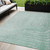 5' X 8' Mint Green And Silver Abstract Washable Indoor Outdoor Area Rug