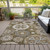 5' X 8' Brown Ivory And Beige Floral Medallion Washable Indoor Outdoor Area Rug